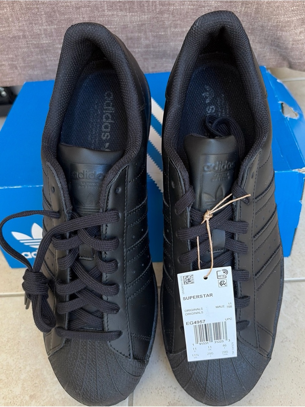 Adidas Superstar Men's Sneakers in triple black